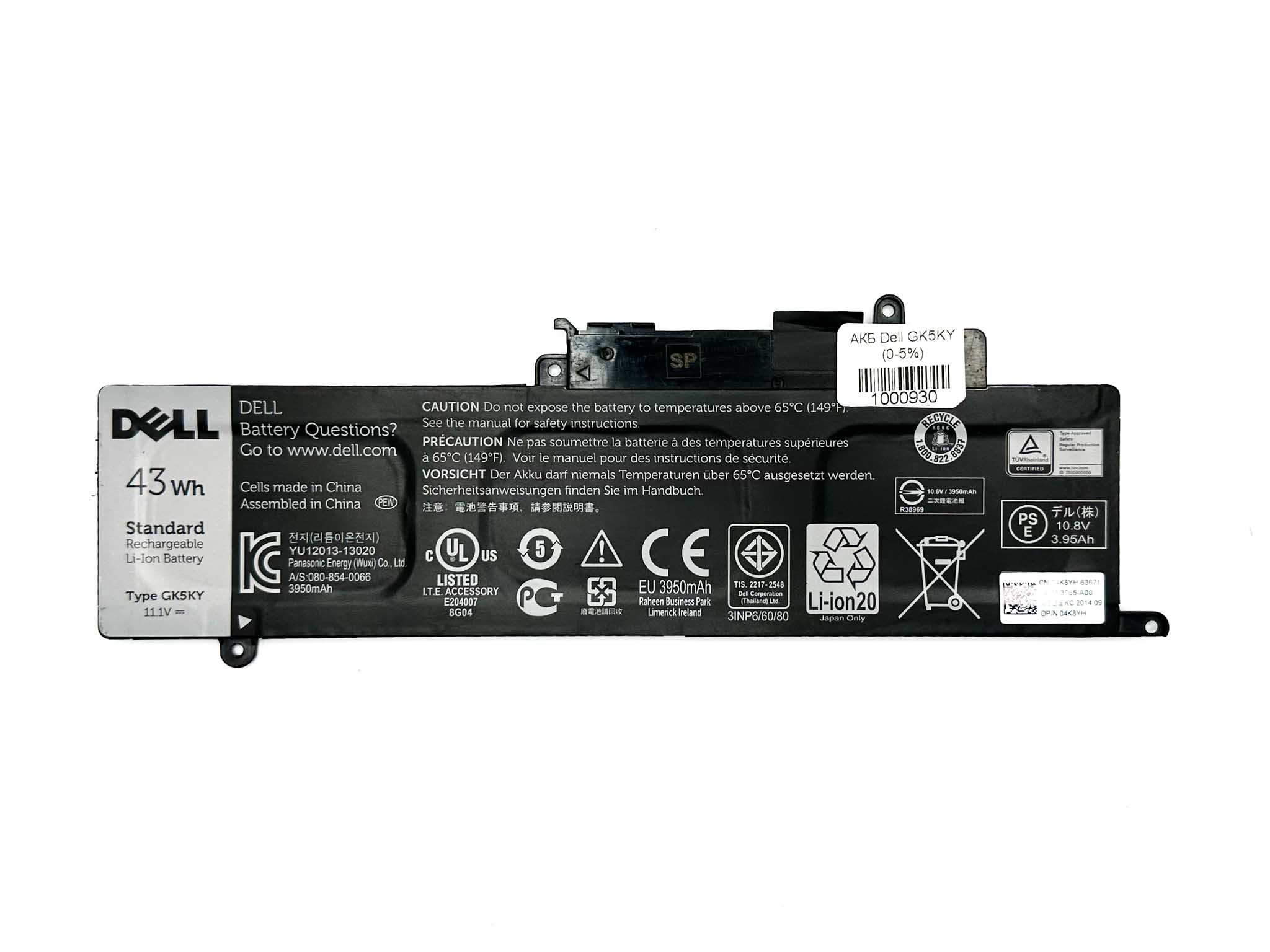 Батарея для ноутбука Dell GK5KY знос 0-5%