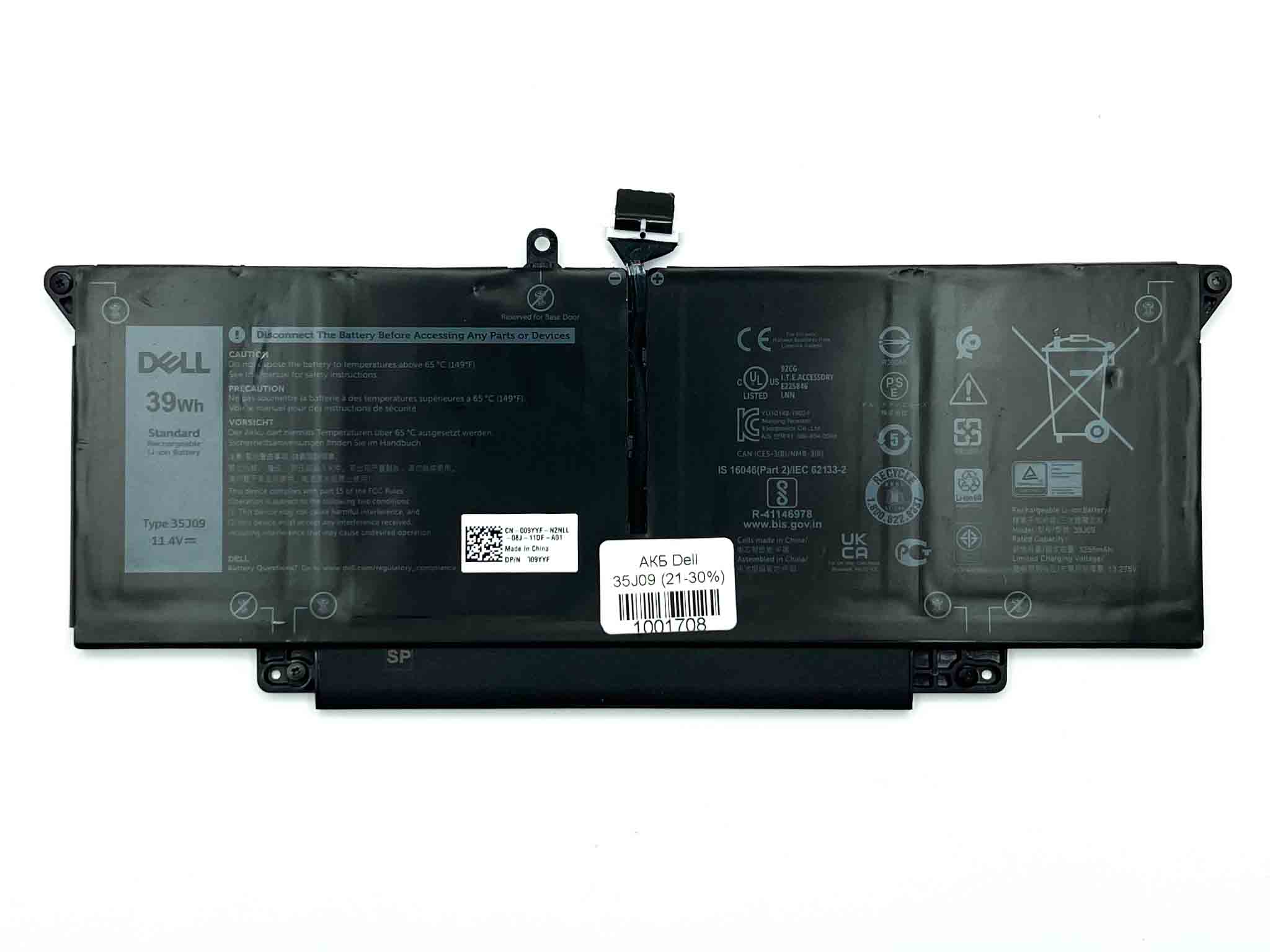 Батарея для ноутбука Dell 35J09 знос 21-30%
