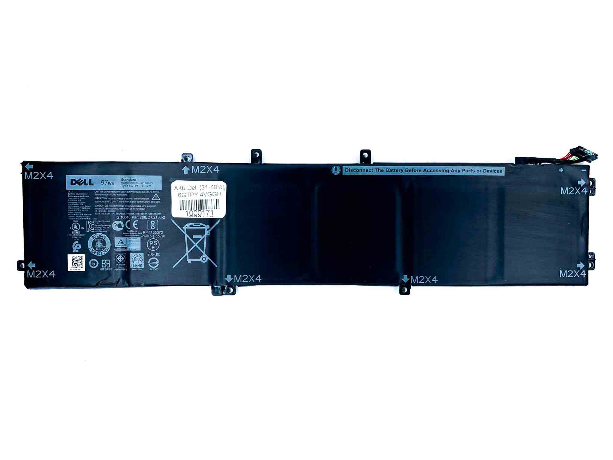 Батарея для ноутбука Dell 6GTPY 97Wh знос 31-40%