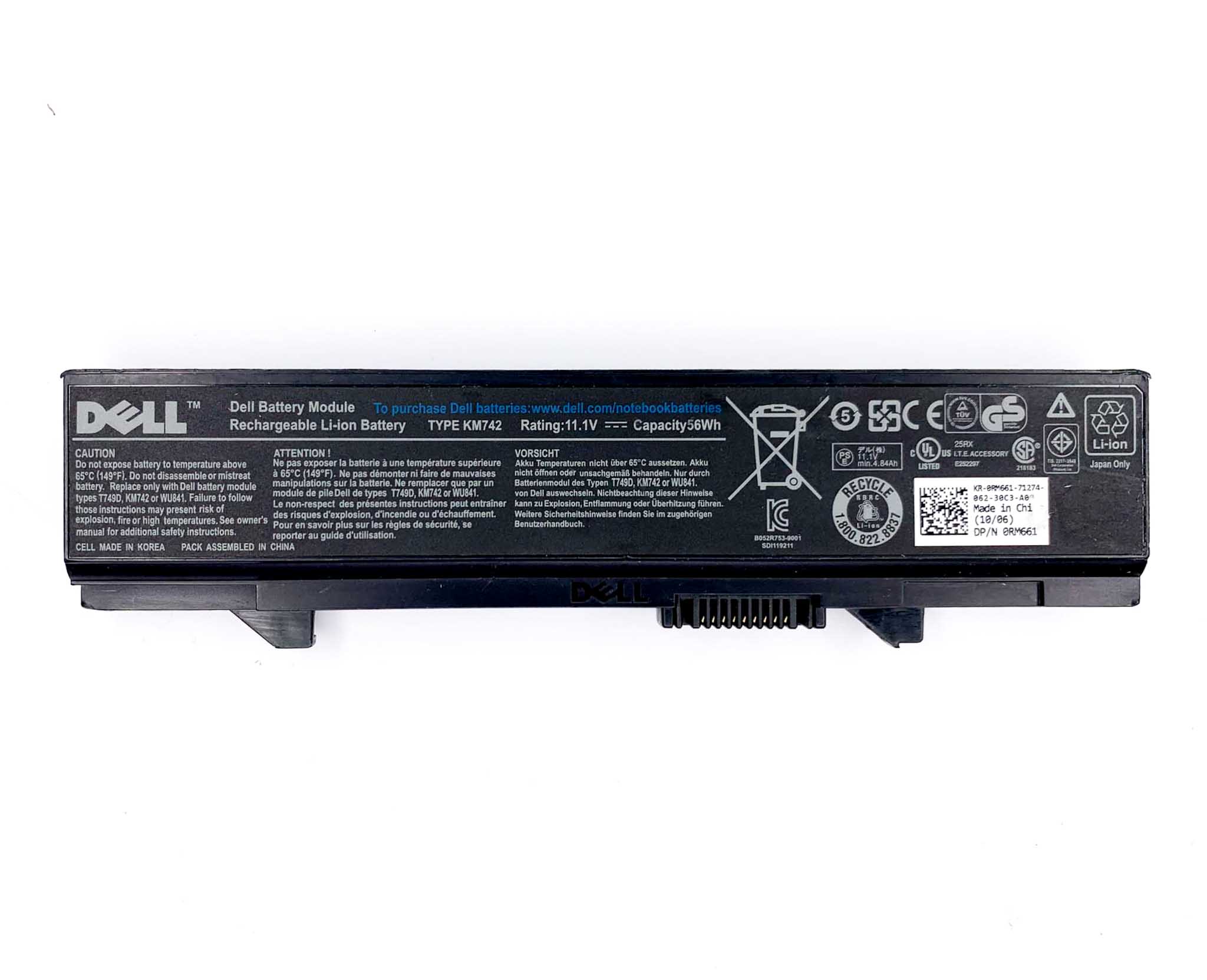 Батарея для ноутбука Dell KM742 знос 21-30%