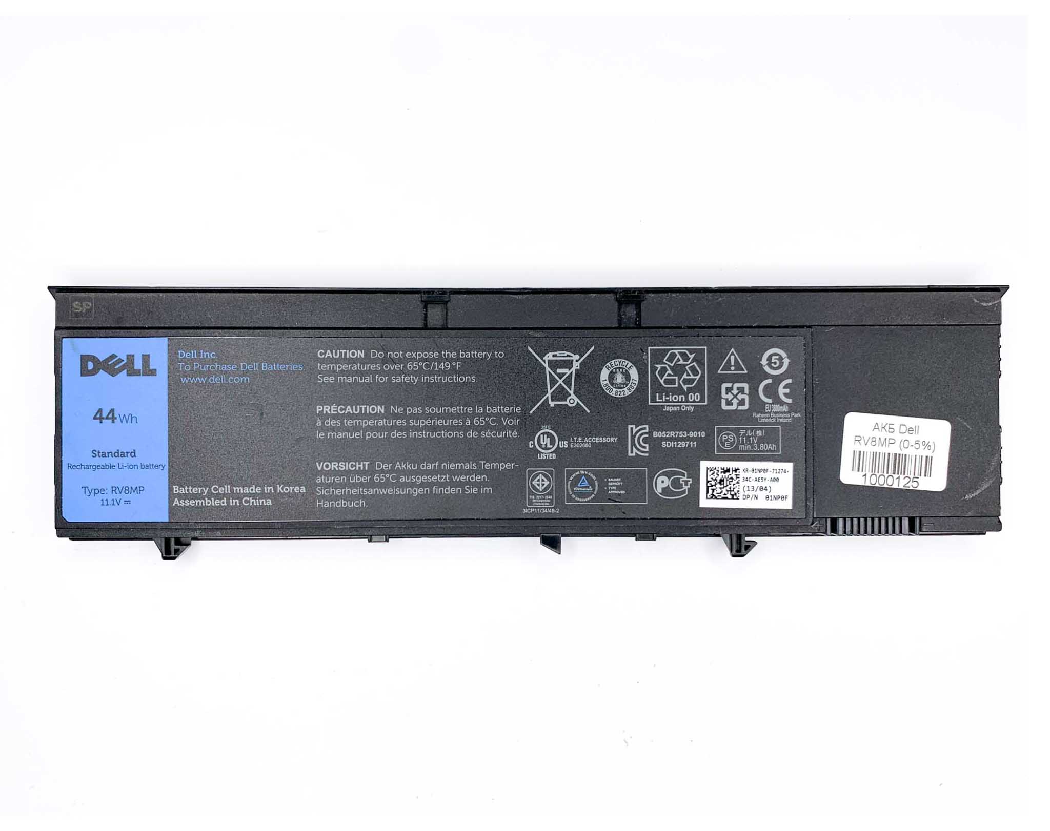Батарея для ноутбука Dell RV8MP знос 0-5%