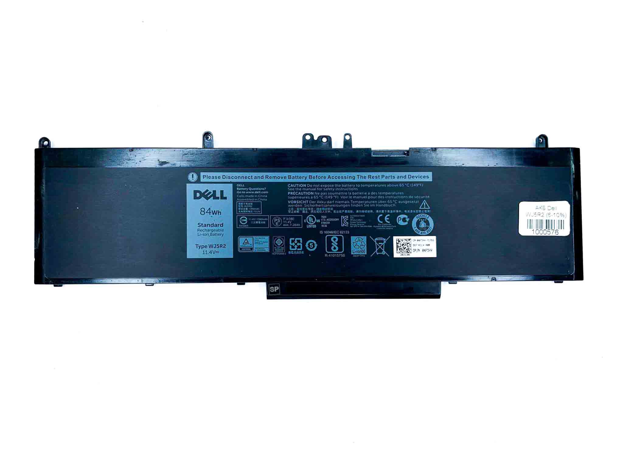 Батарея для ноутбука Dell WJ5R2 знос 6-10%