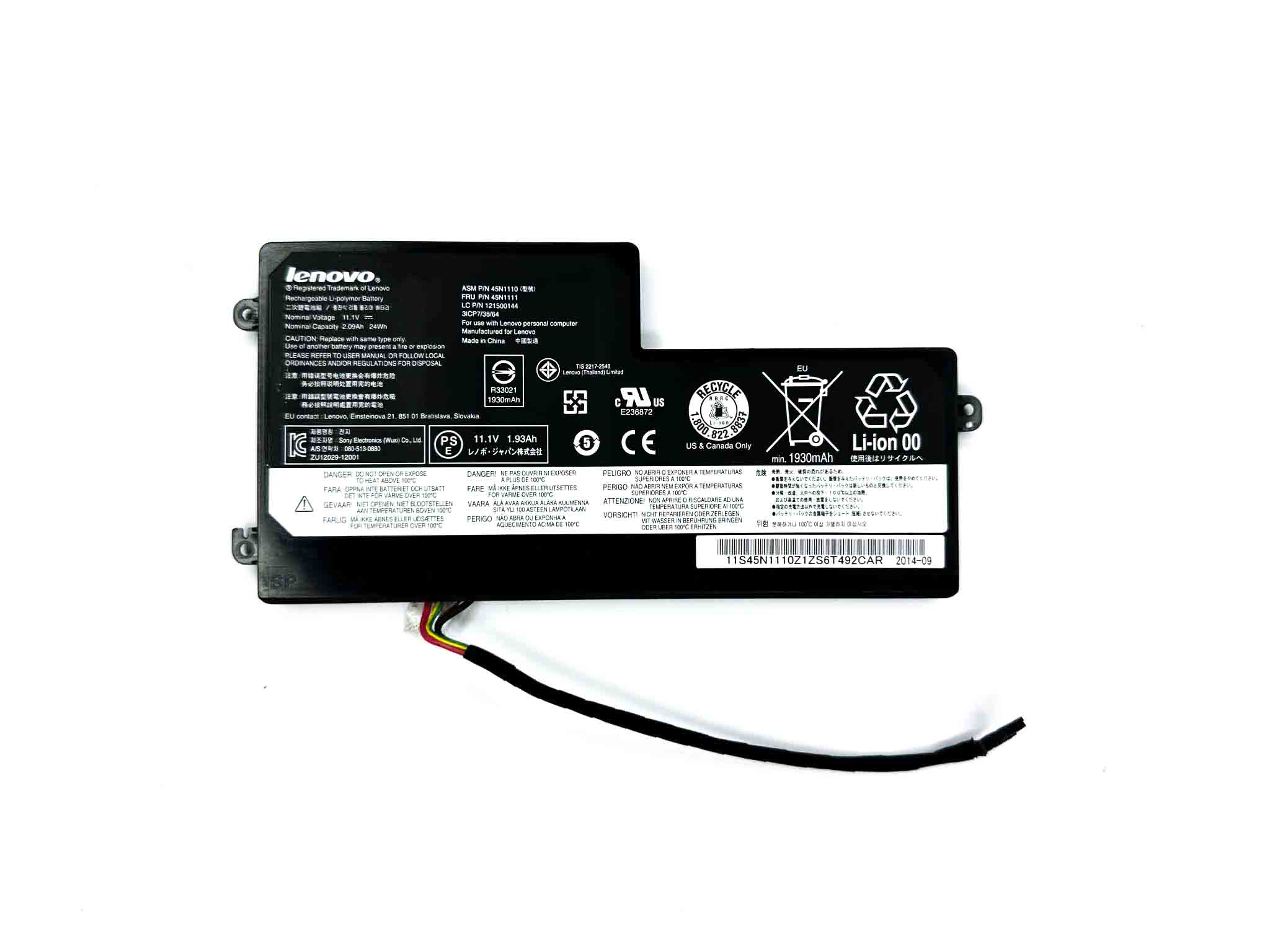 Батарея для ноутбука Lenovo ThinkPad X230s, X240, X240s, T440, T450, S440, S540 знос 31-40%