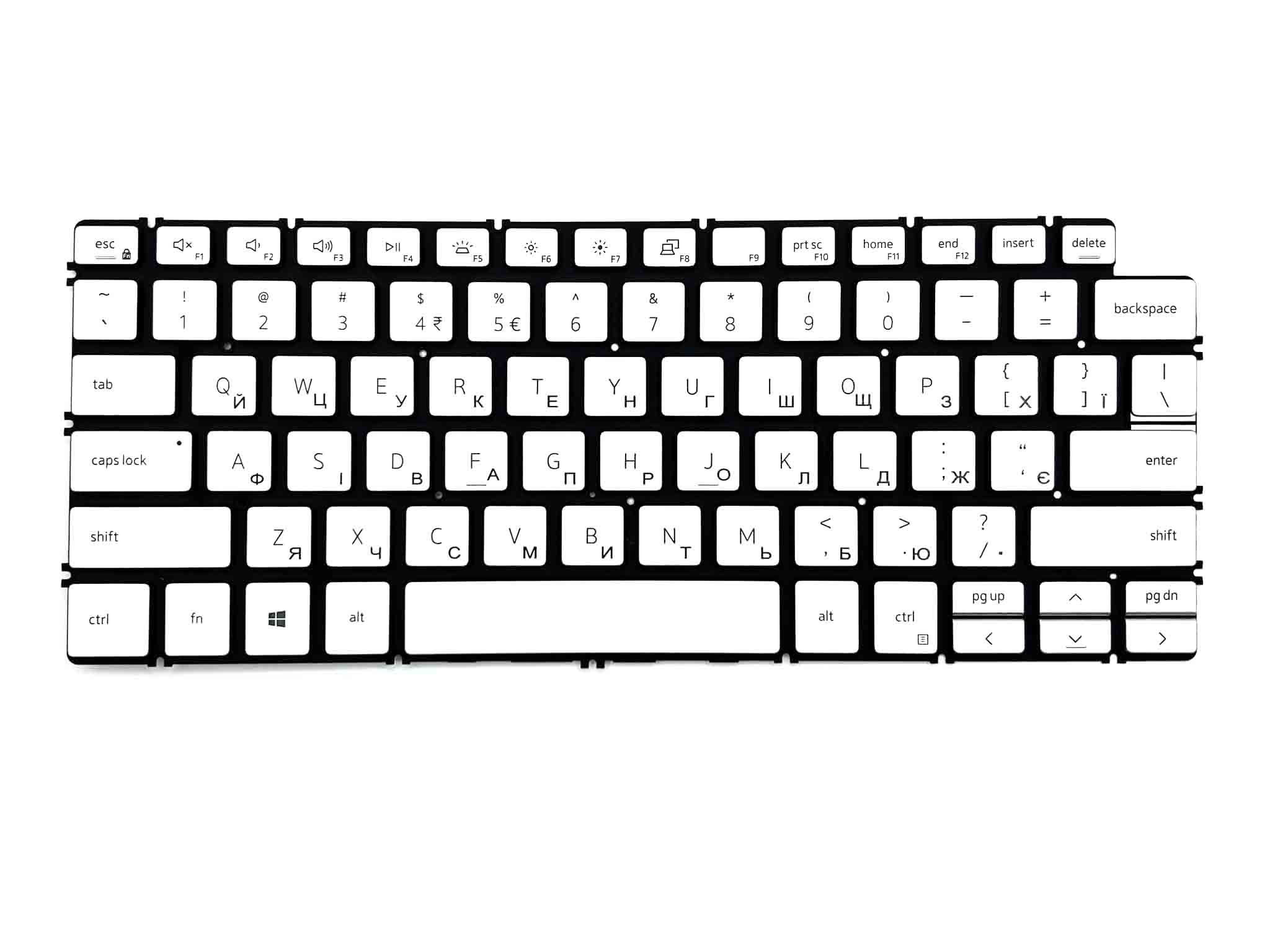 Клавіатура для ноутбука Dell Inspiron 13 5390 5391 7391 14 5493 5498 14 7490 7491 (з підсвіткою) silver