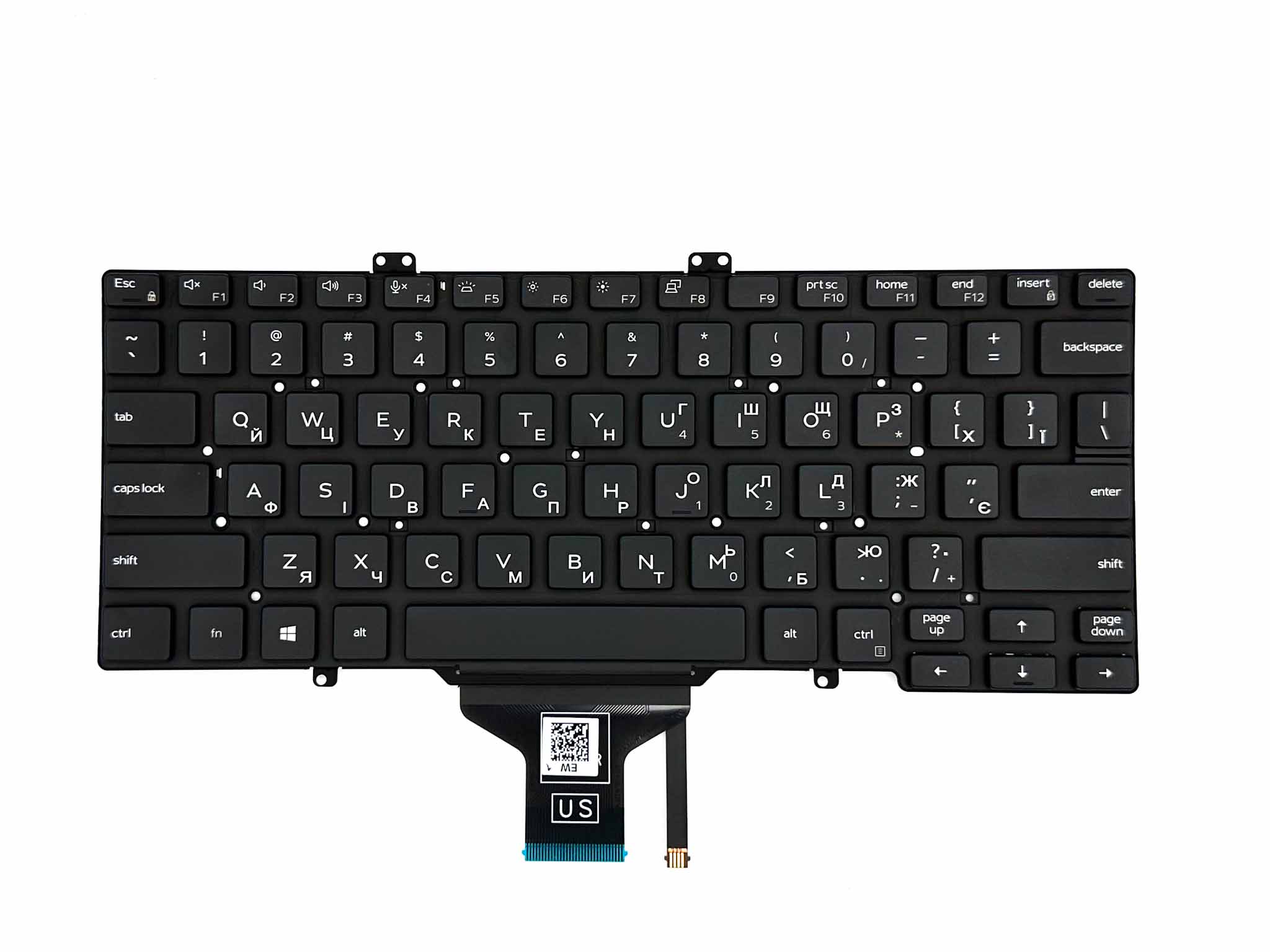 Клавіатура для ноутбука Dell Latitude 3400 5400 5401 5410 5411 7400 7410 (з підсвіткою) black