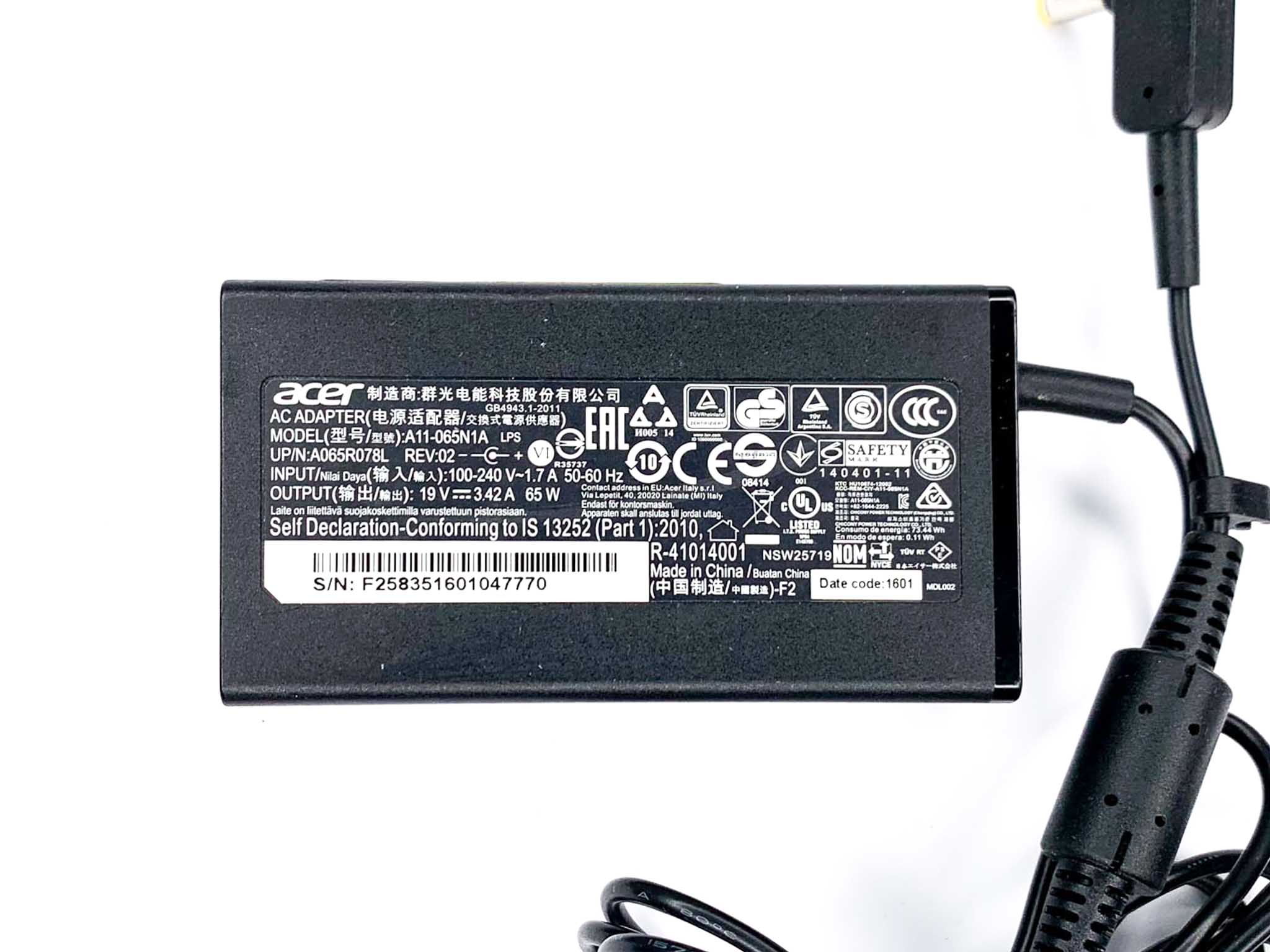 Блок живлення для ноутбука Acer 65W 19V 5.5 х 1.7 мм