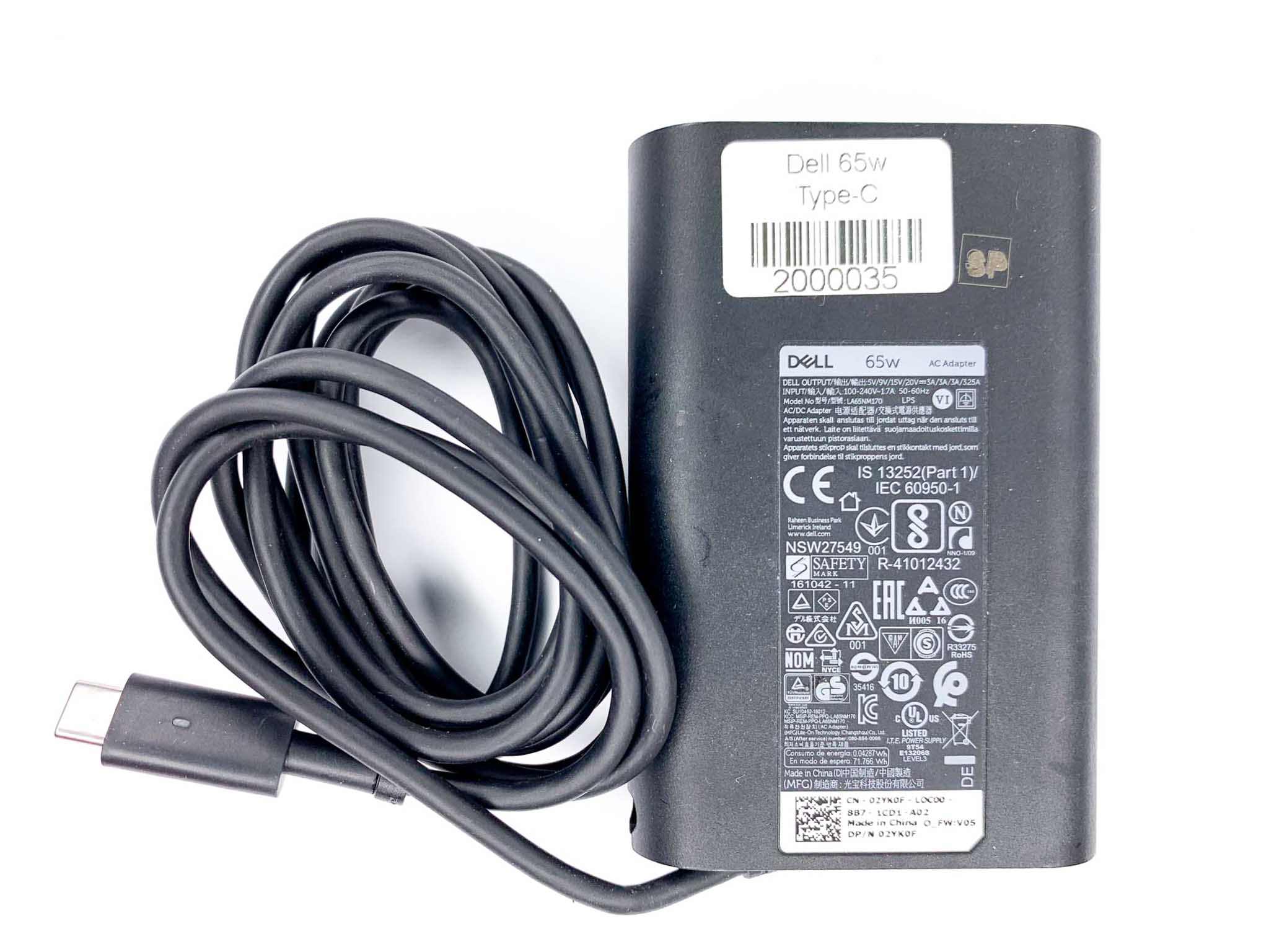 Блок живлення для ноутбука Dell 65W 5V 9V 15V 20V Type C
