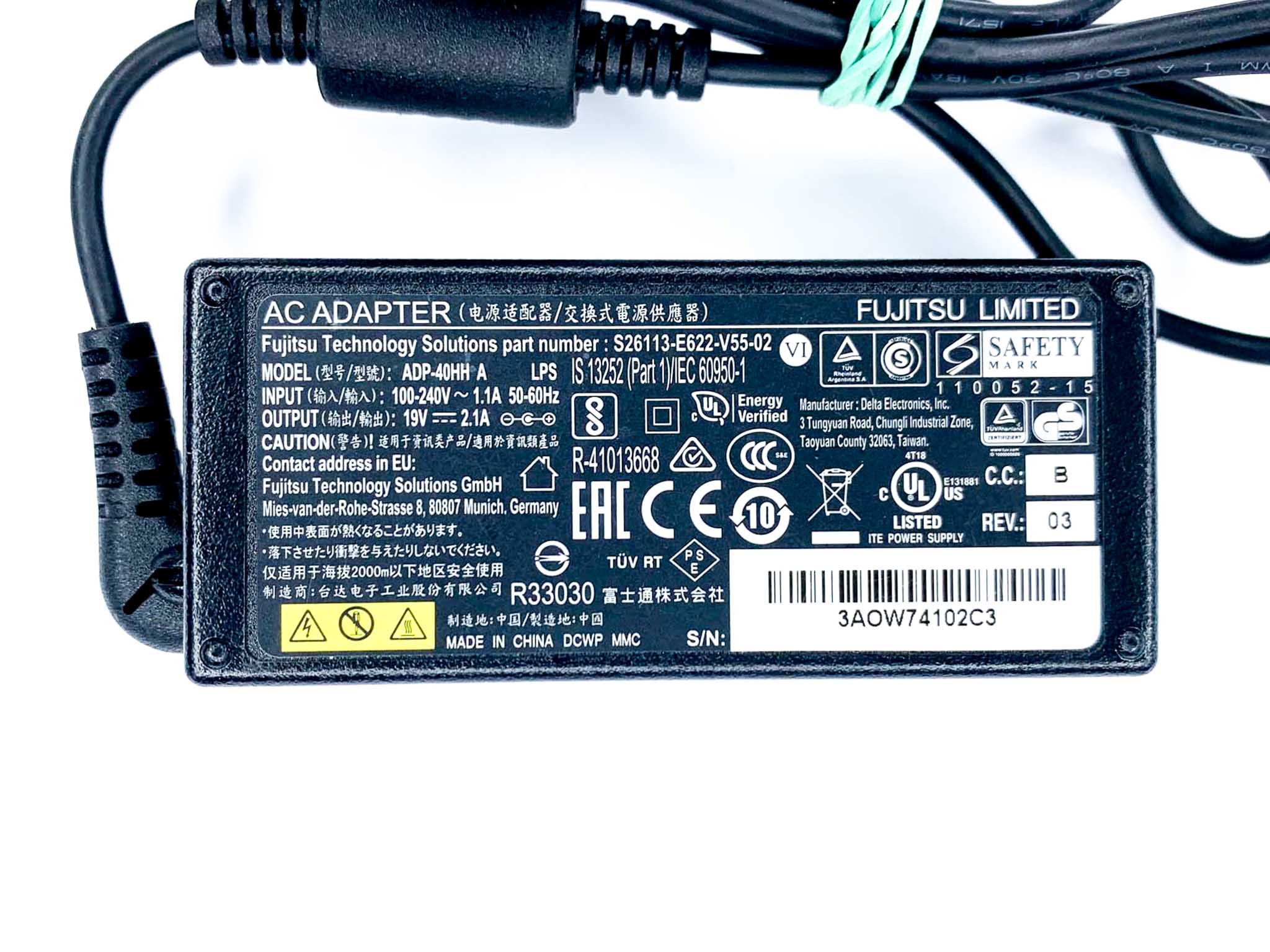 Блок живлення для ноутбука Fujitsu 40W 19V 2.1A 5.5 х 2.5 мм