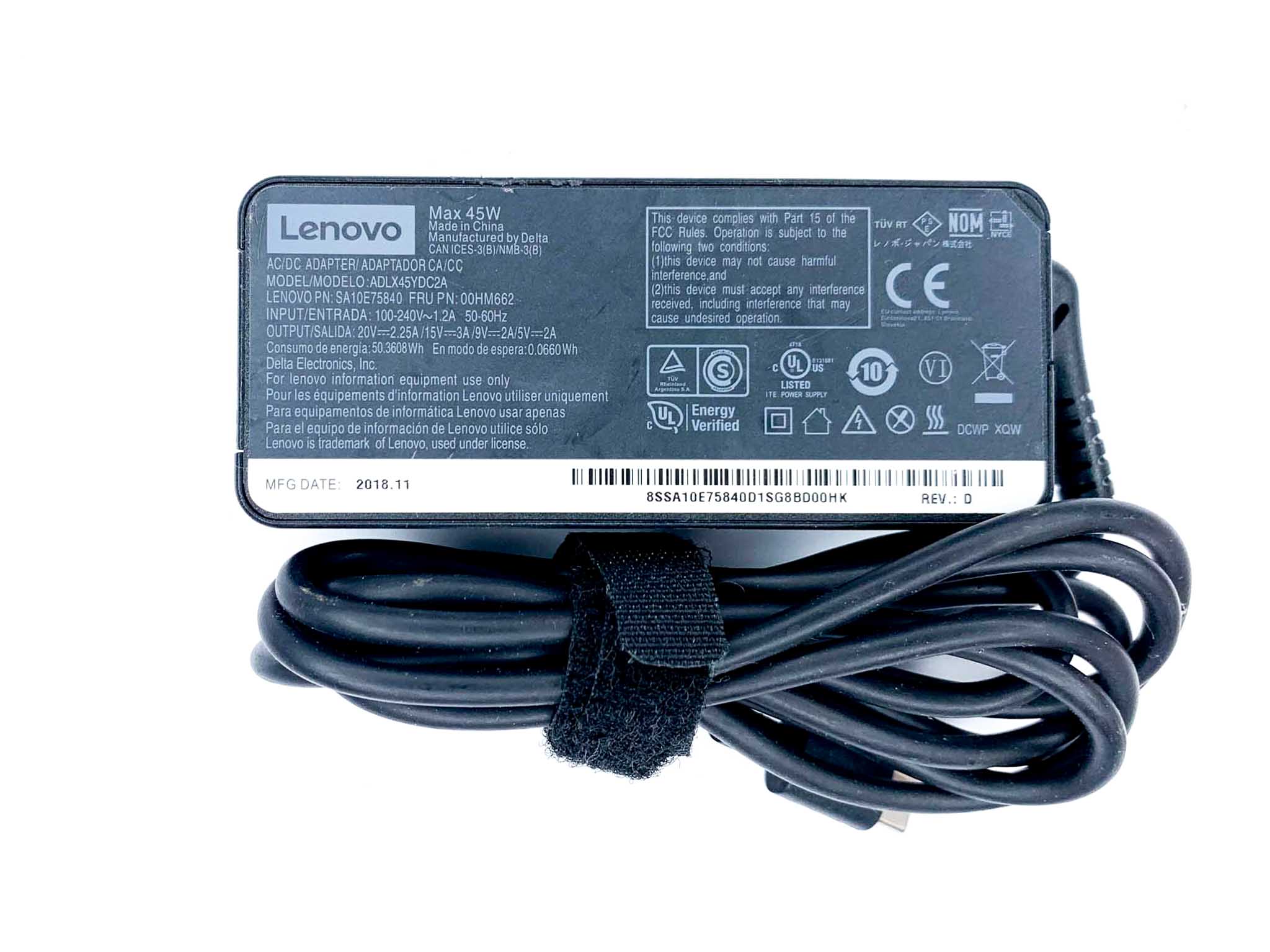 Блок живлення для ноутбука Lenovo 45W 5В 9В 15В 20В Type-C