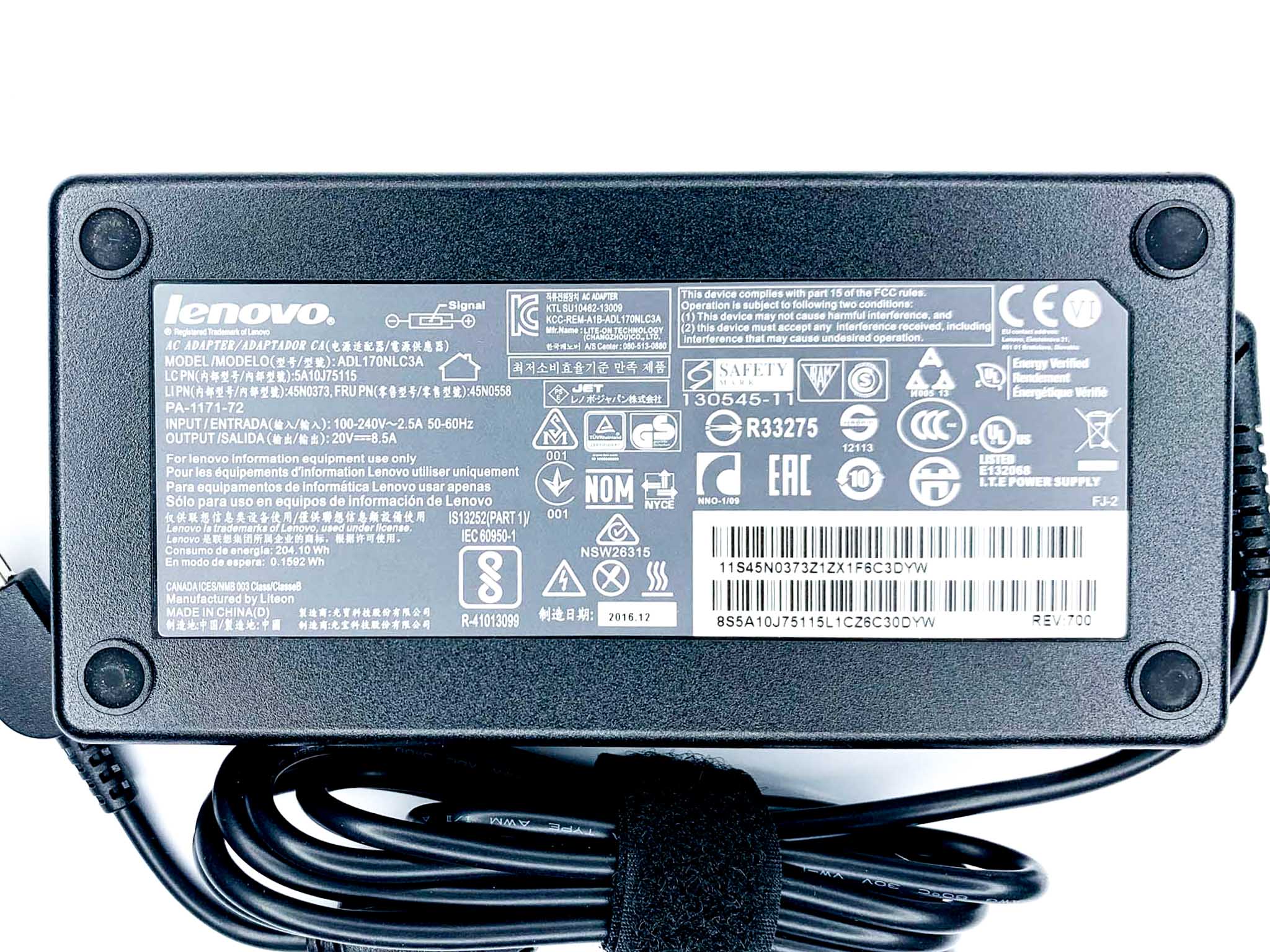 Блок живлення для ноутбука Lenovo 170W 20V USB+pin